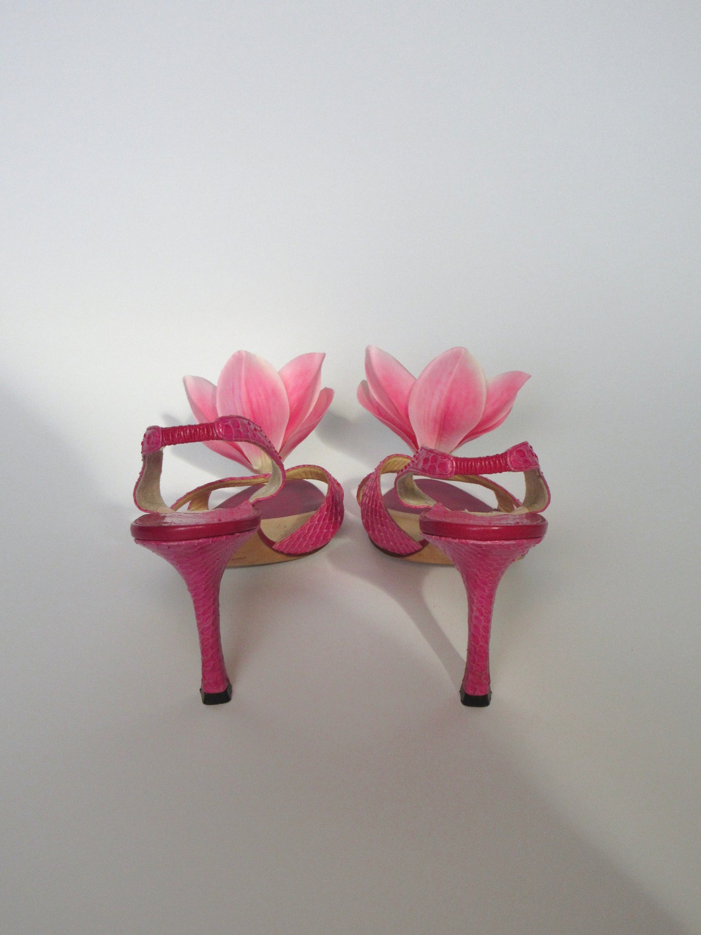 Reworked Upcycled Manolo Blahnik Pink Orchid Heels