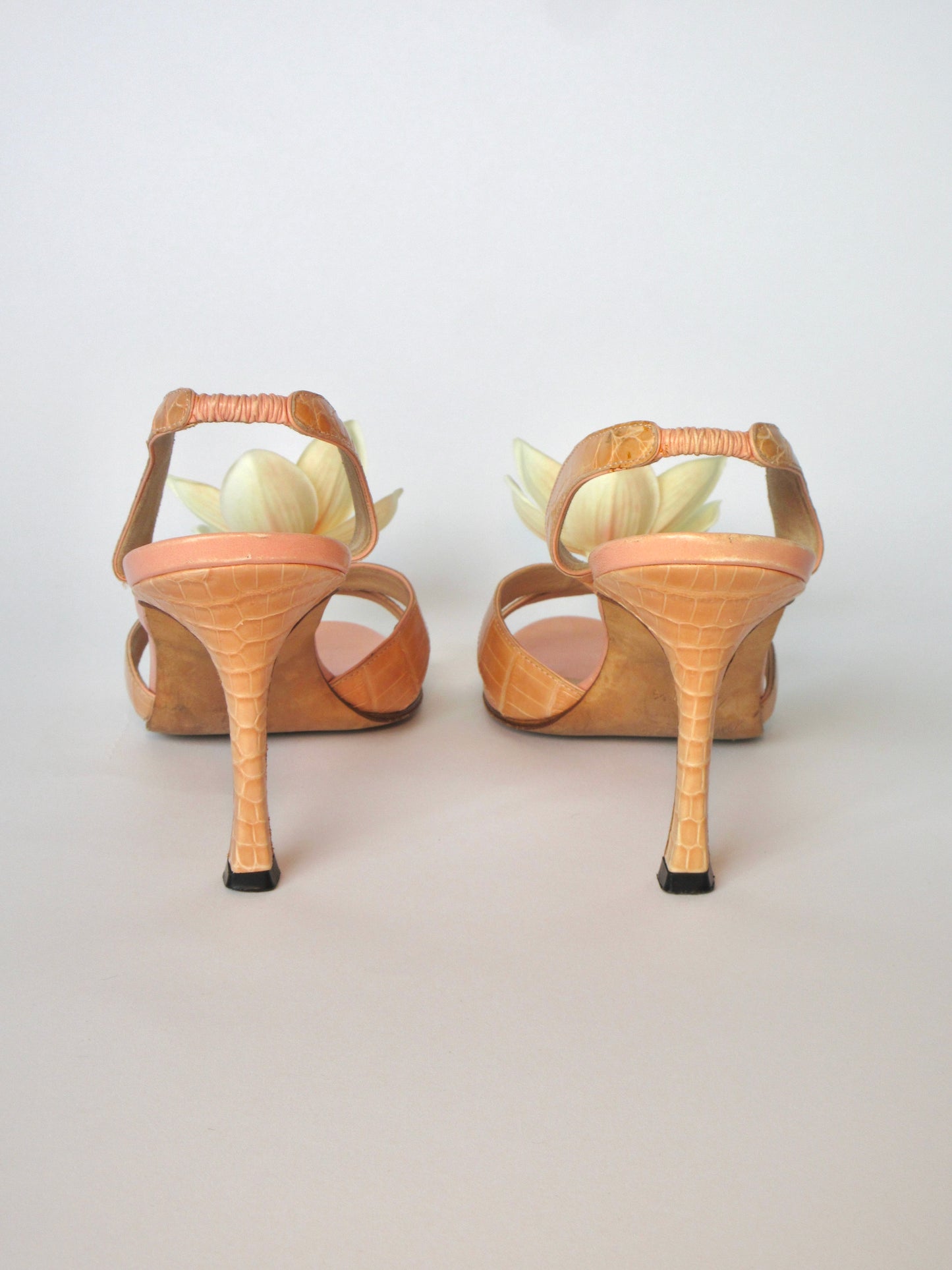 Reworked Upcycled Manolo Blahnik Light Nude Pink Heels