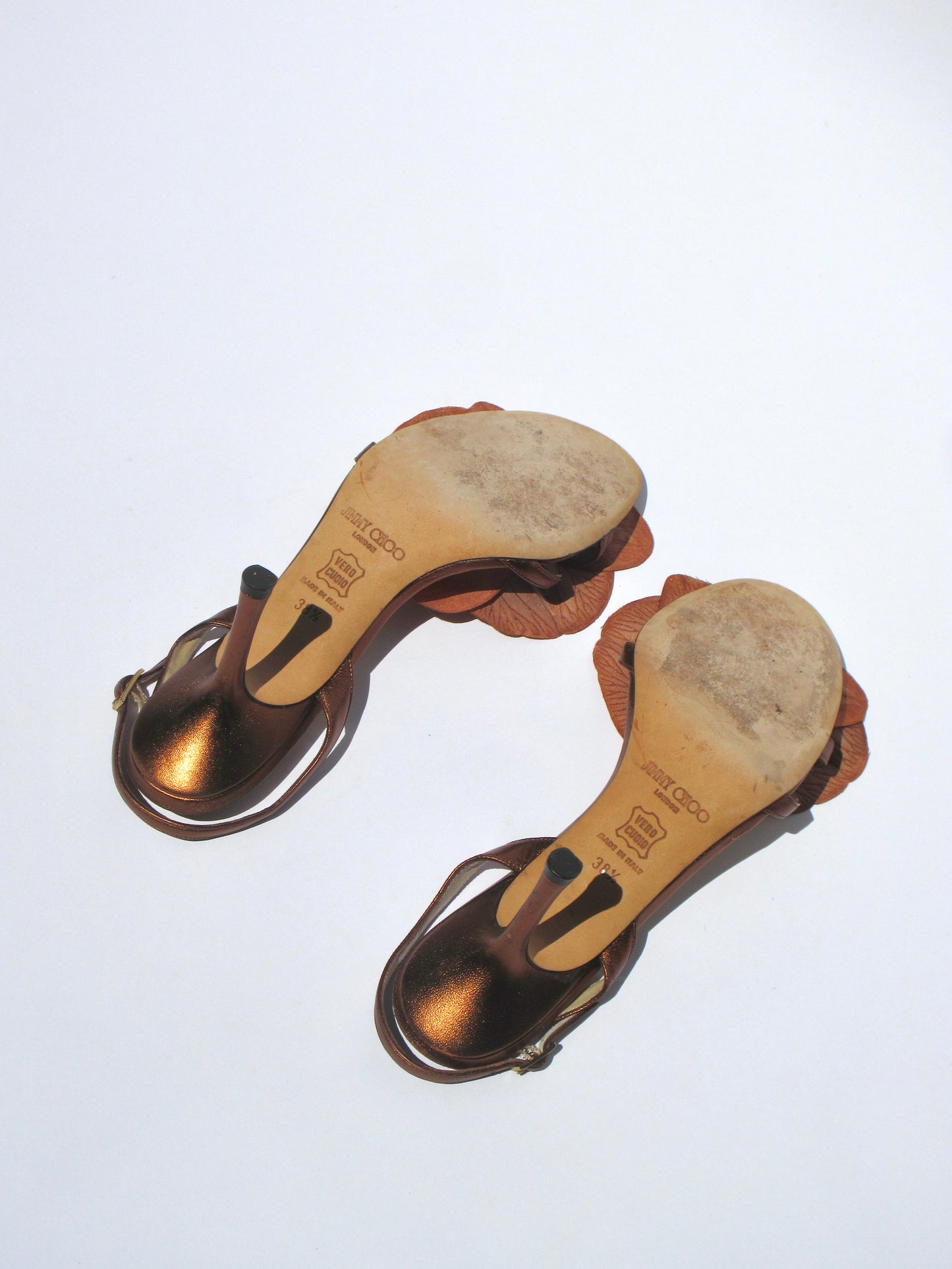Reworked Upcycled Jimmy Choo Bronzed Orchid Heels