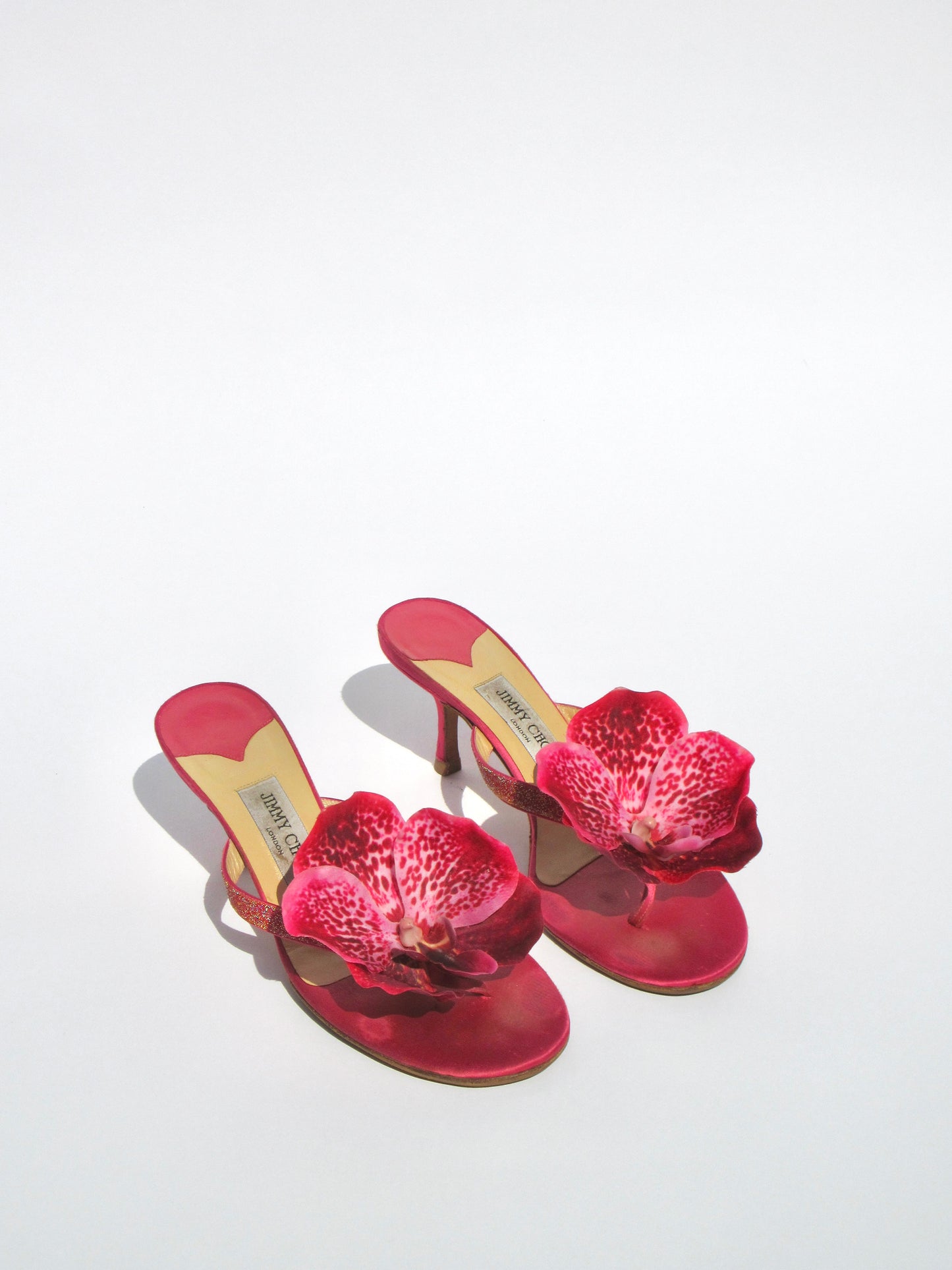 Reworked Upcycled Jimmy Choo Pink Orchid Kitten Heels