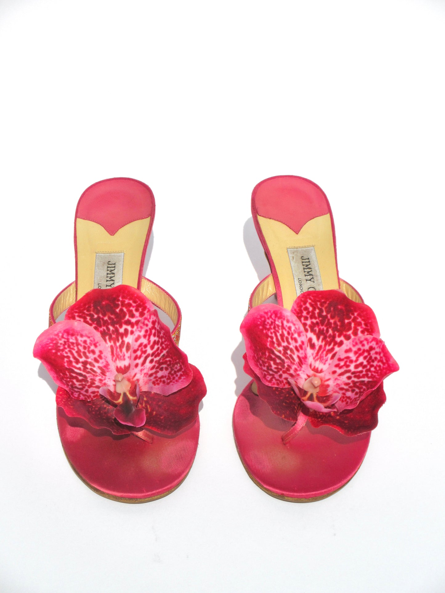 Reworked Upcycled Jimmy Choo Pink Orchid Kitten Heels