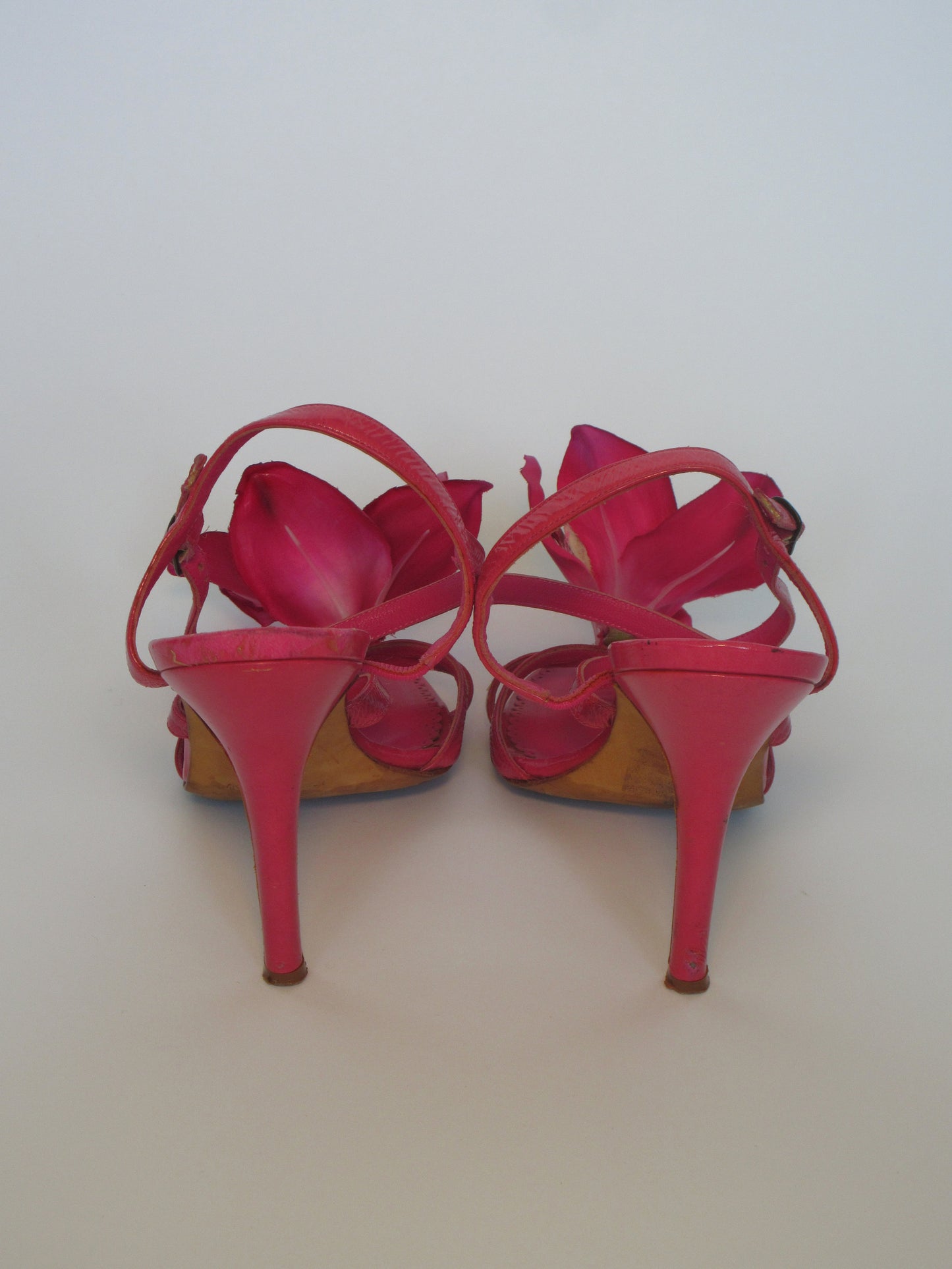 Reworked Upcycled Manolo Blahnik Pink Orchid Heels