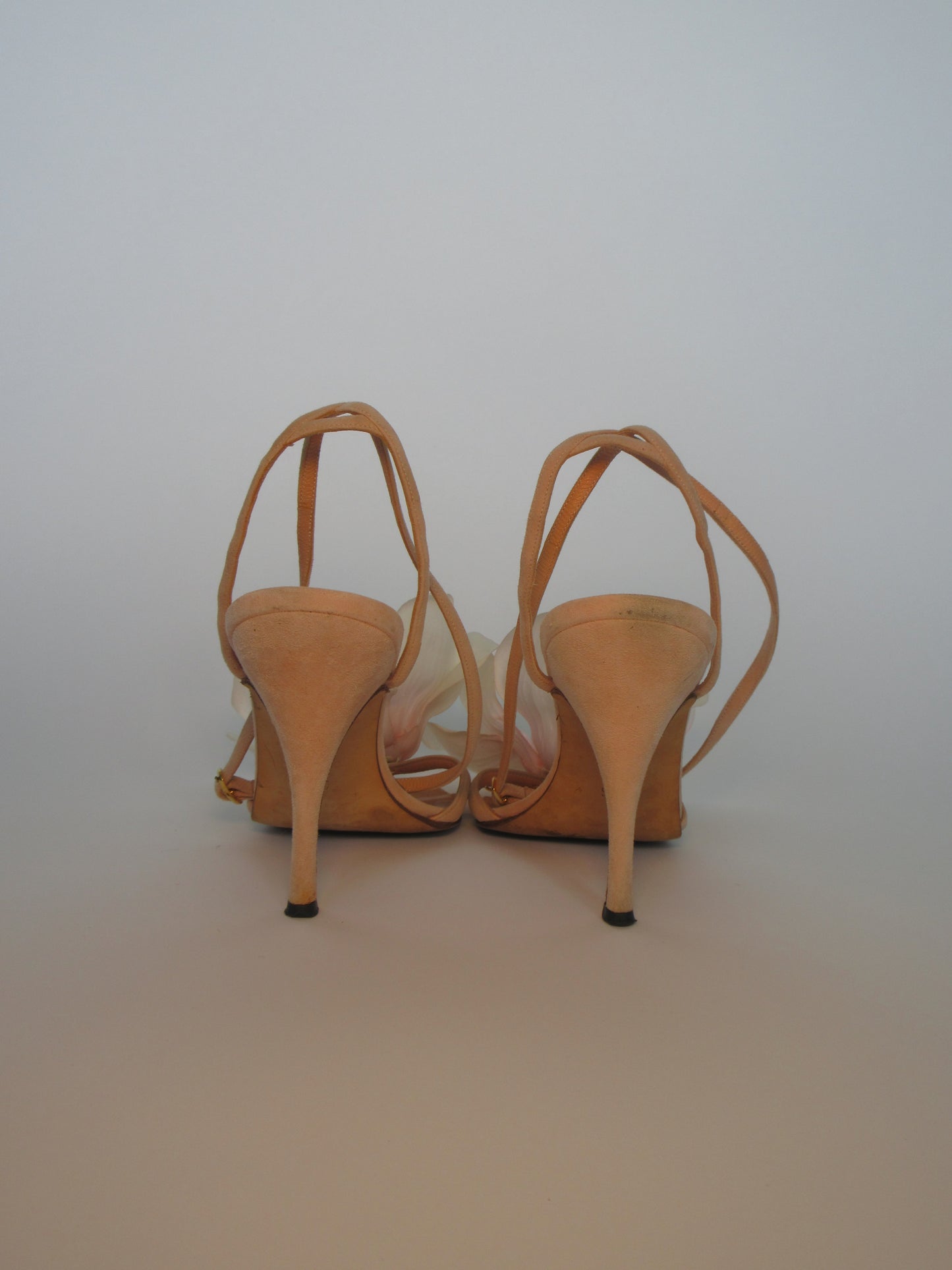 Reworked Upcycled Manolo Blahnik Nude Flower Heels