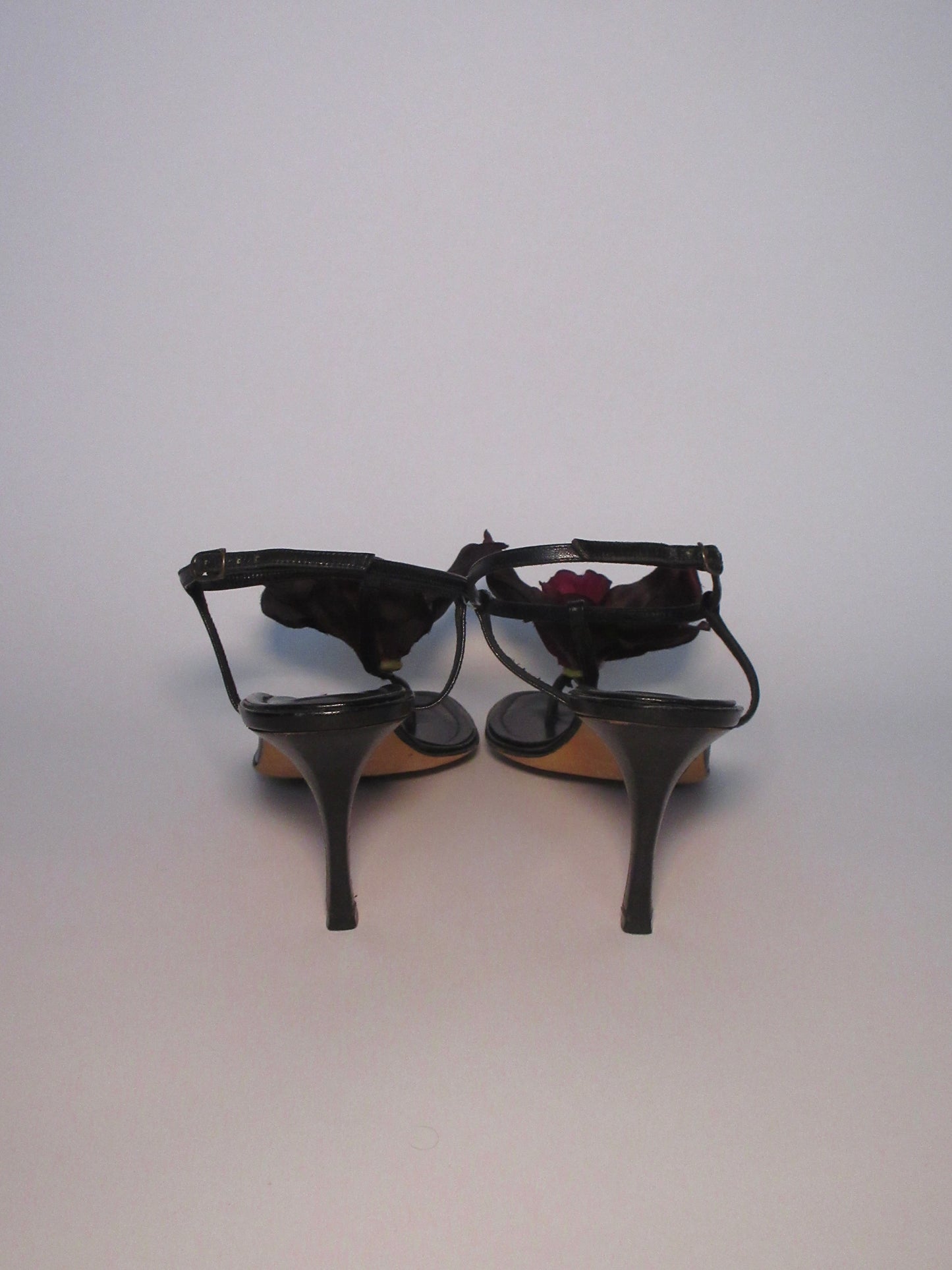 Reworked Upcycled Manolo Blahnik Black Orchid Heels