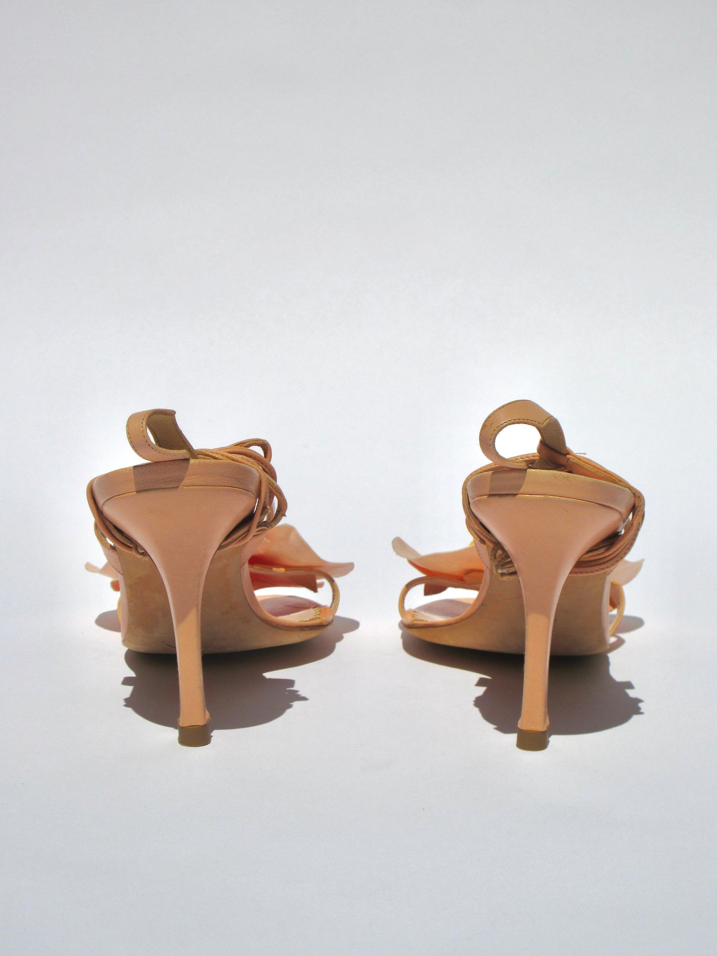 Reworked Upcycled Manolo Blahnik Light Pink/Peach Orchid Heels
