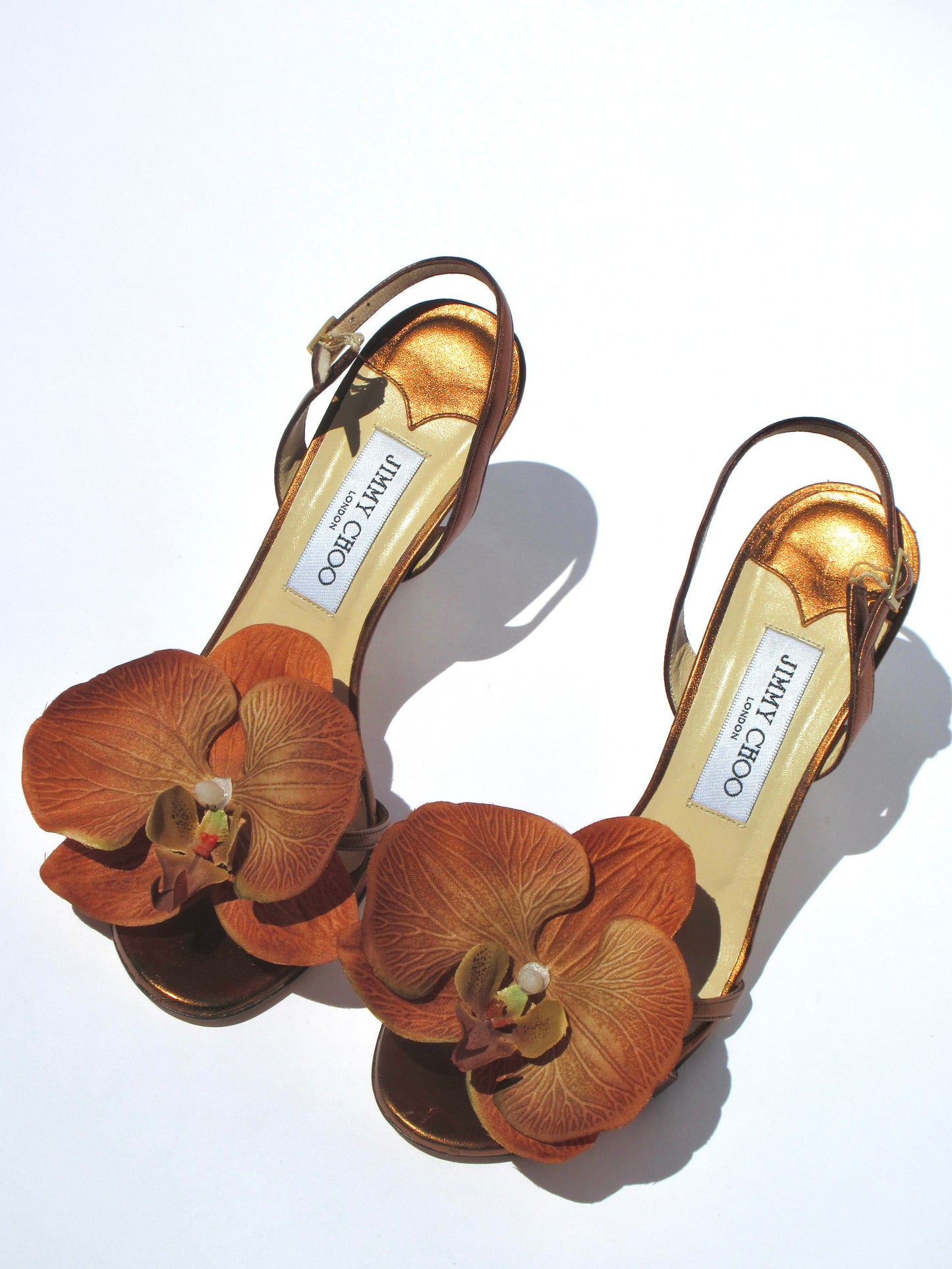 Reworked Upcycled Jimmy Choo Bronzed Orchid Heels