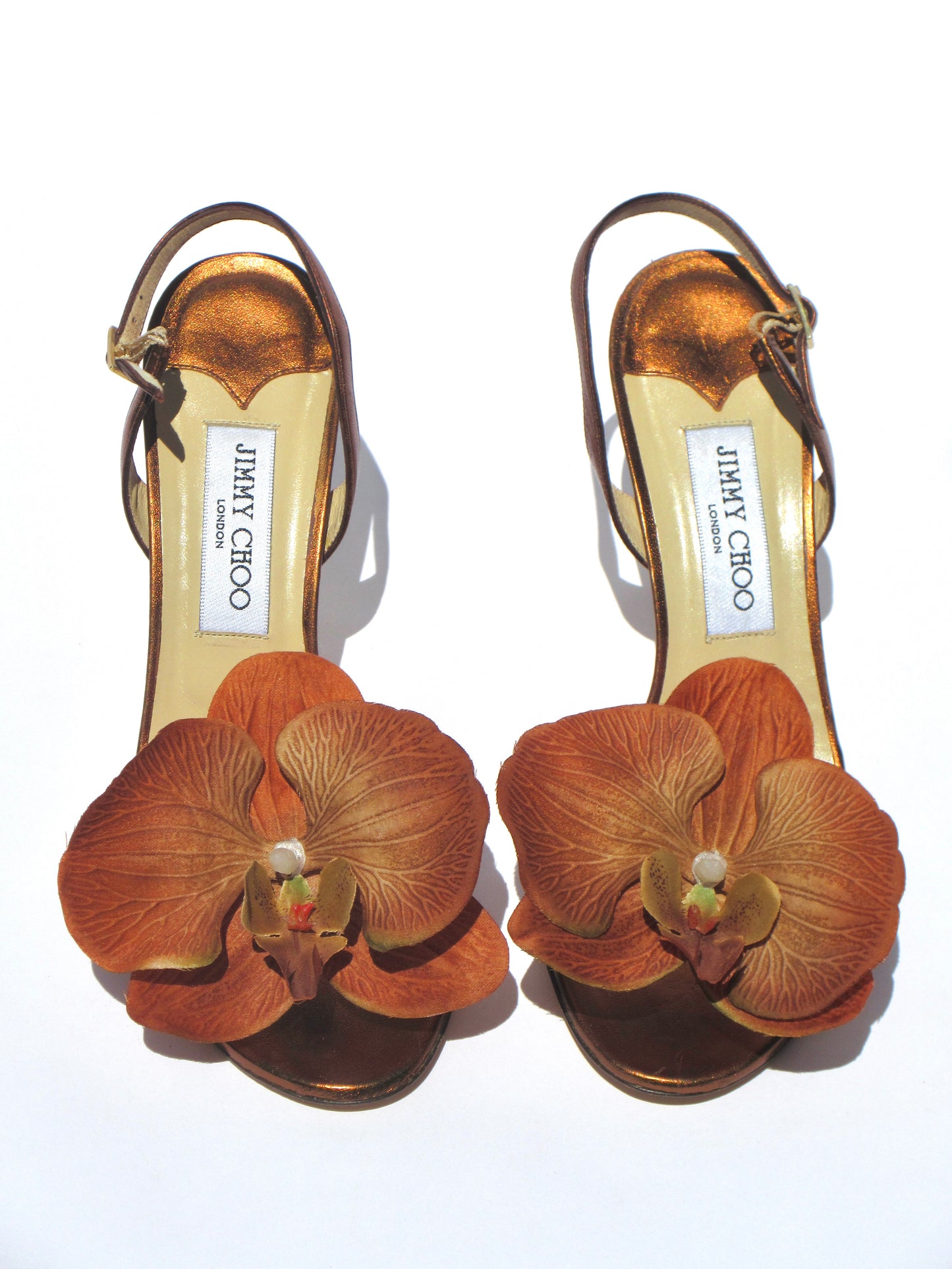 Reworked Upcycled Jimmy Choo Bronzed Orchid Heels